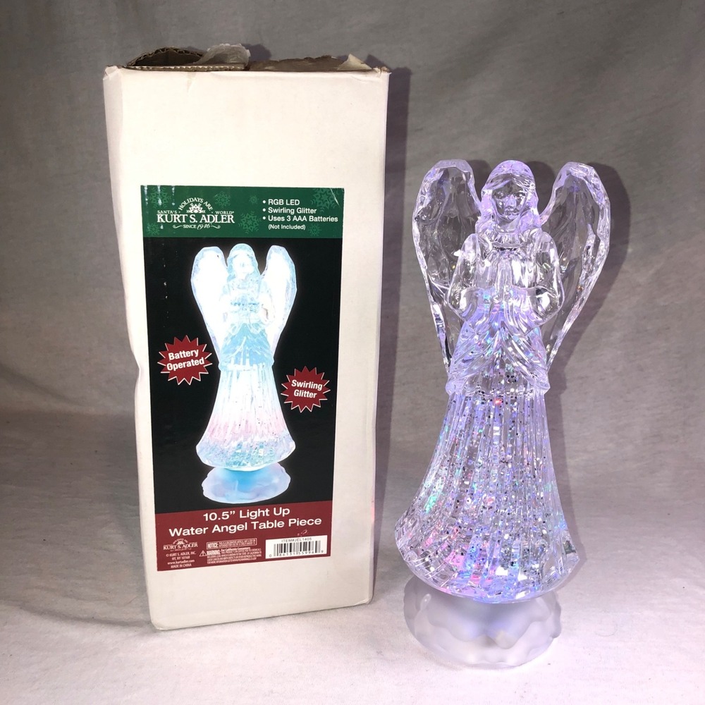 NEW Kurt Adler 10.5" Battery-Operated LED Light Up Water Angel Table Piece